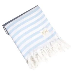 NWT Rachel Miriam Positano Towel Sea Blue White Stripe